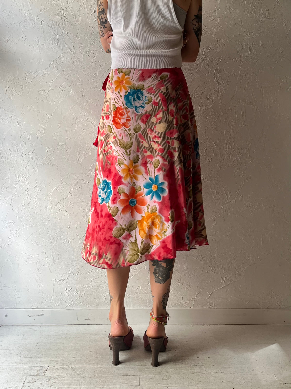 Vintage 'Jovani' Floral Wrap Skirt / Small - Medium