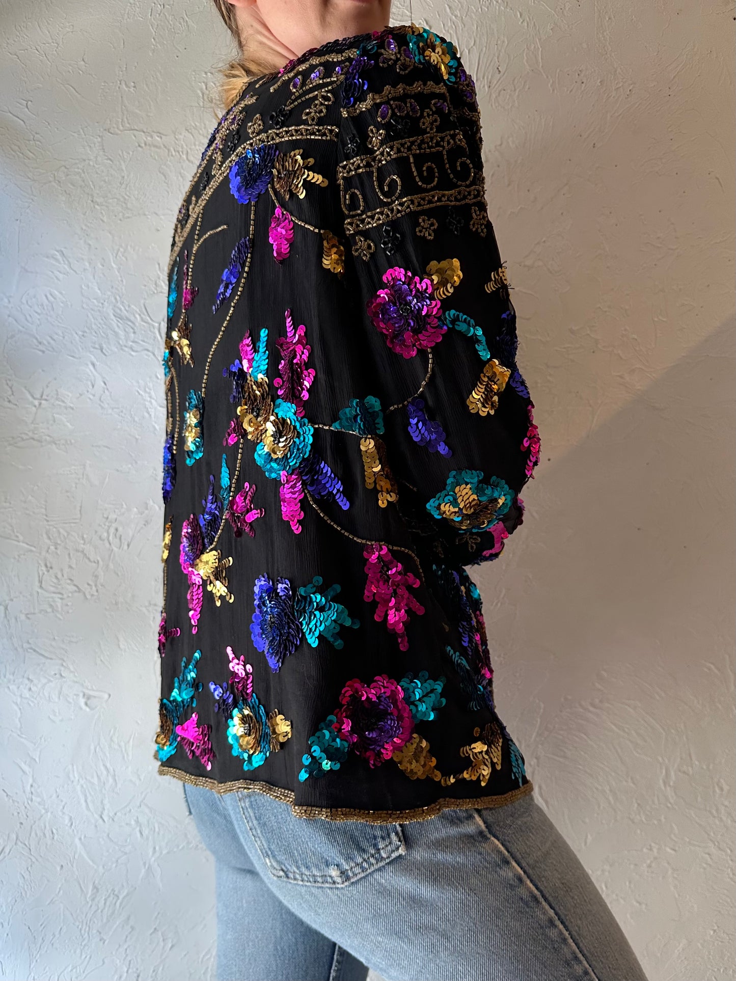 90s ‘Drapers & Damons’ Beaded Silk Jacket / Medium