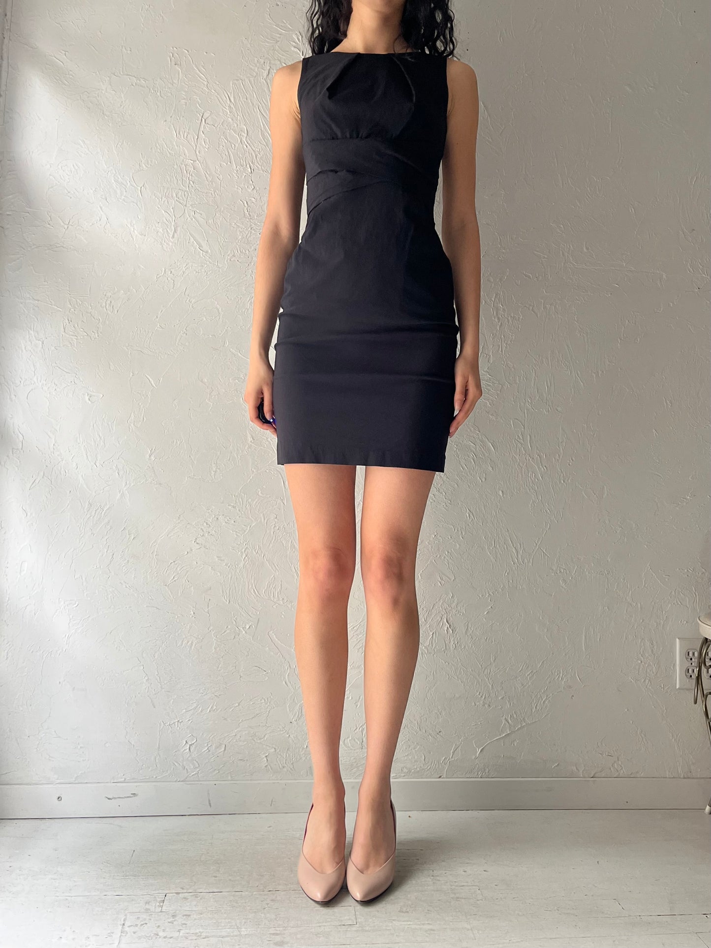 90s 'Le Chateau' Black Bodycon Mini Dress / XXS