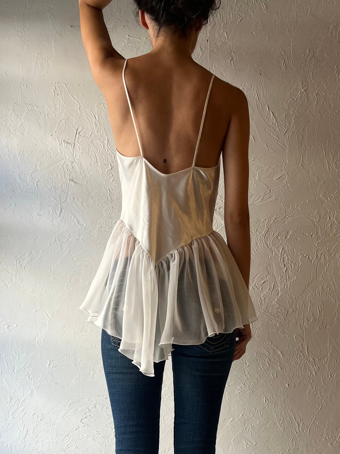 90s Cream Lace Top / XS