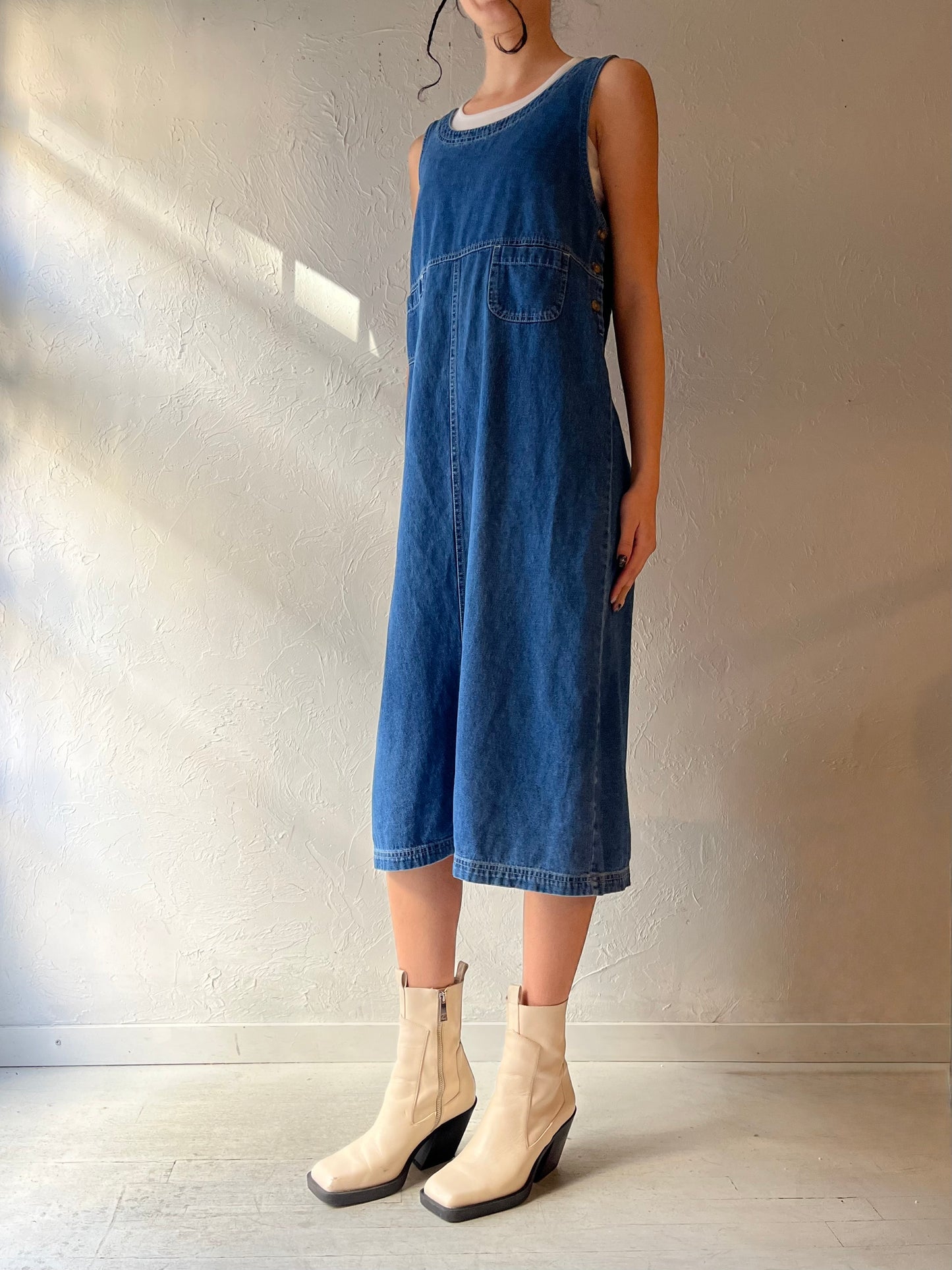Y2k 'Cabin Creek' Denim Midi Dress / Medium