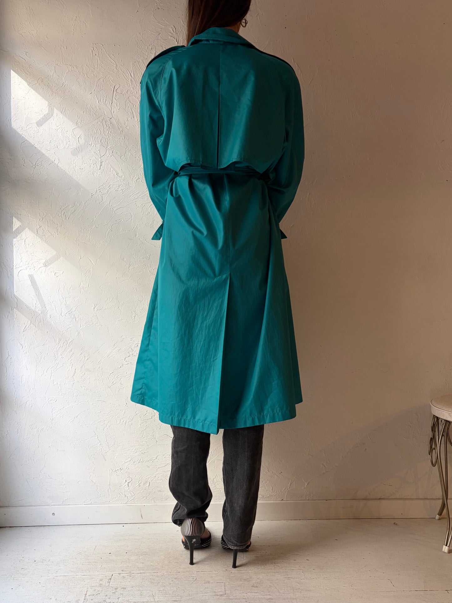 Vintage 'London Fog' Lightweight Green Trench Coat / Medium