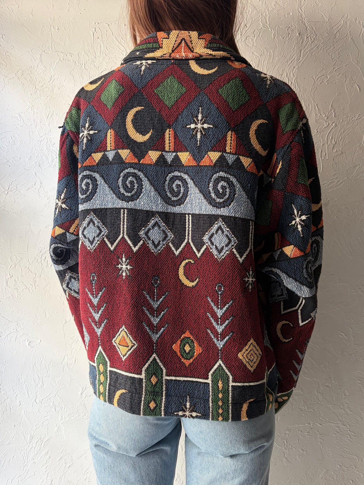 90s 'Painted Pony' Novelty Whimsigoth Tapestry Jacket / Small