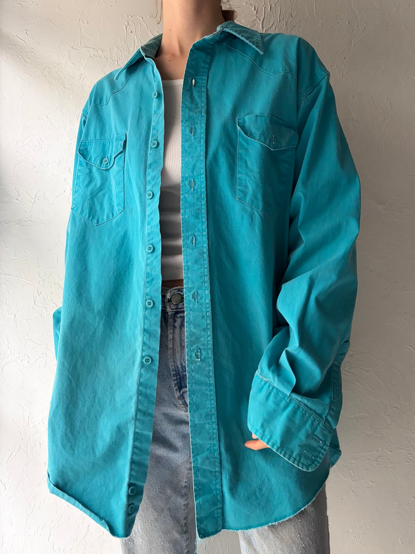 Vintage 'Wrangler' Thick Cotton Button Up Shirt / XL