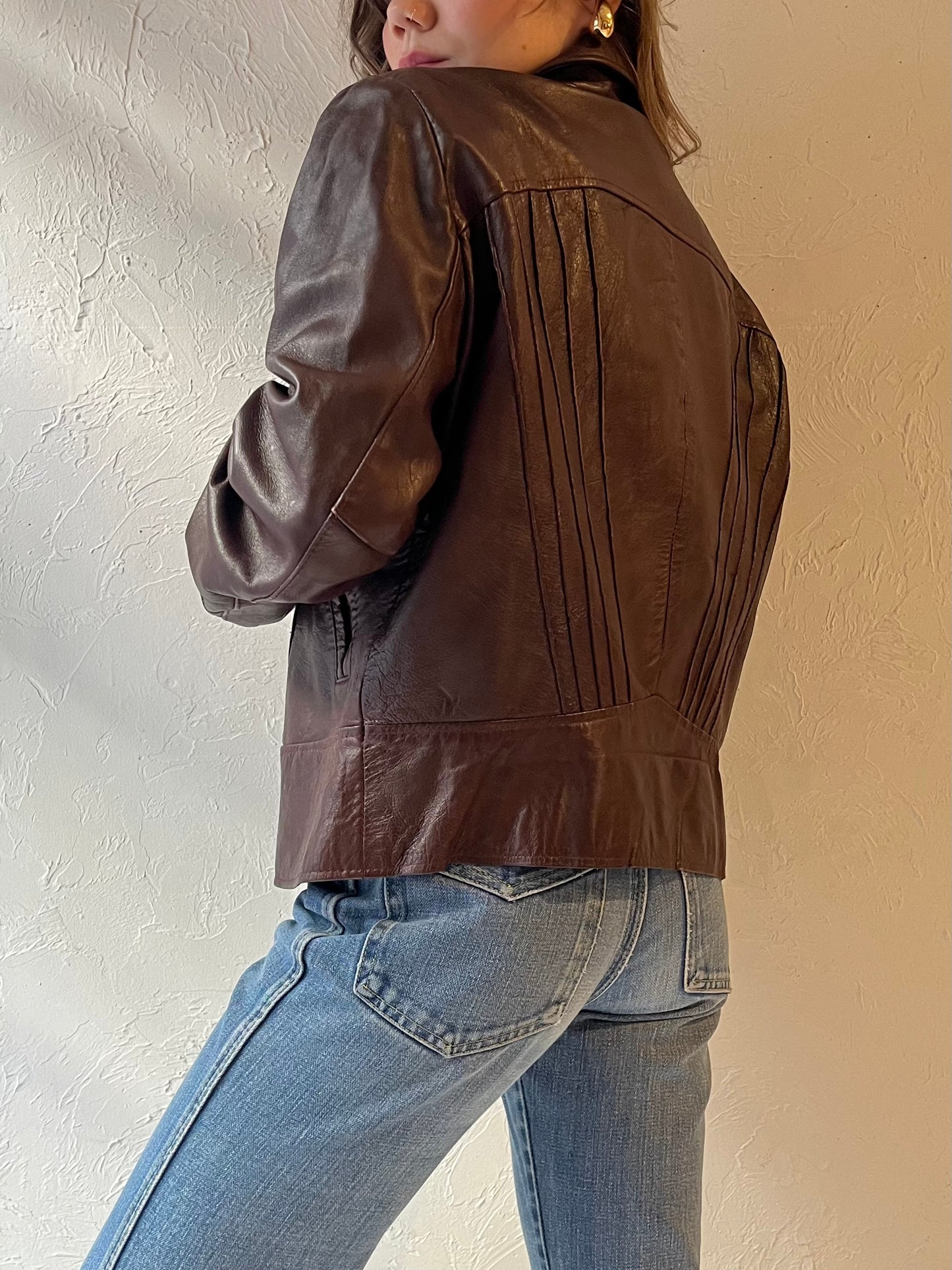 80s 'Boutique of Leathers' Brown Leather Jacket / Medium