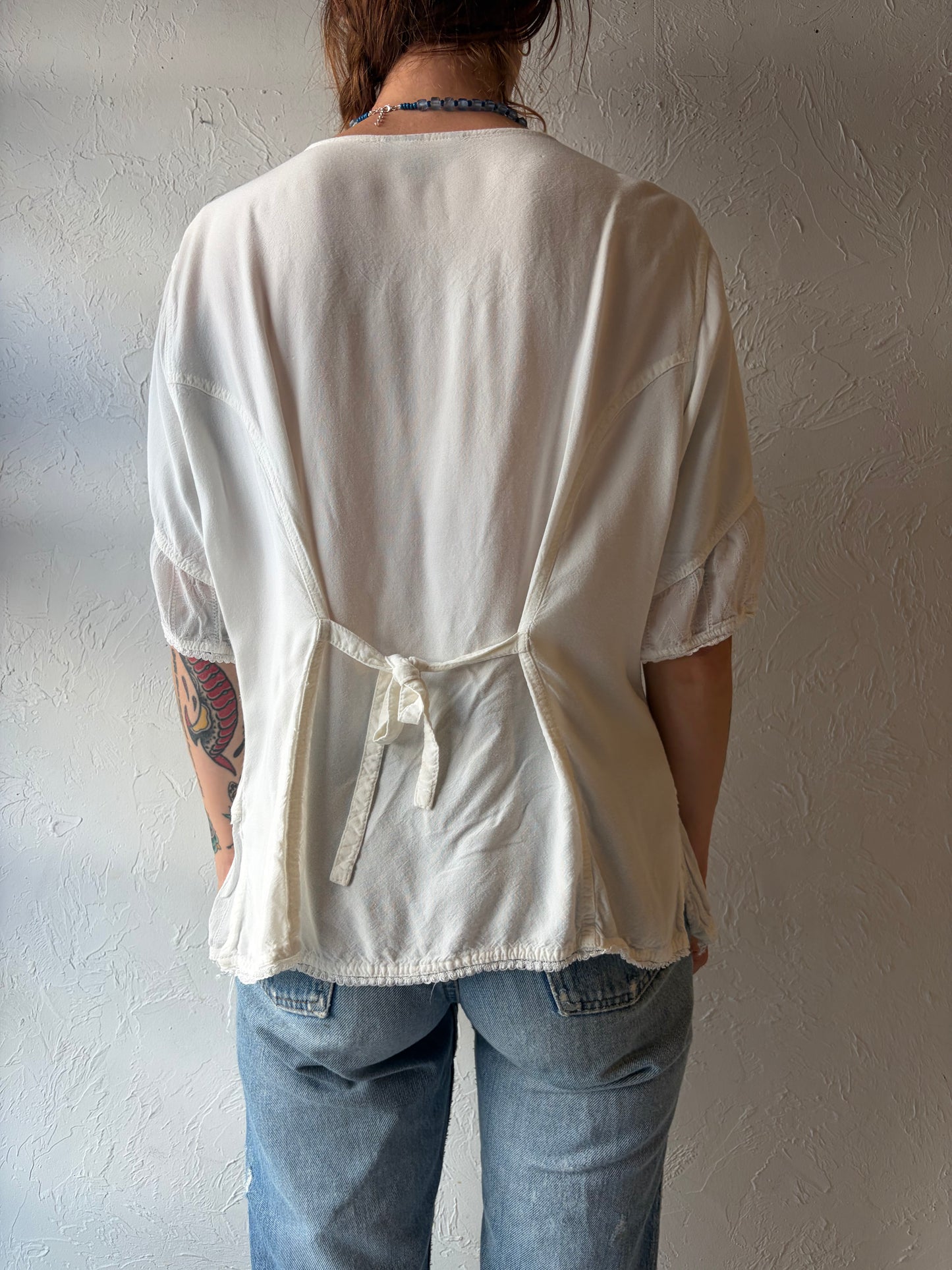 Vintage White Fairycore Top / Medium