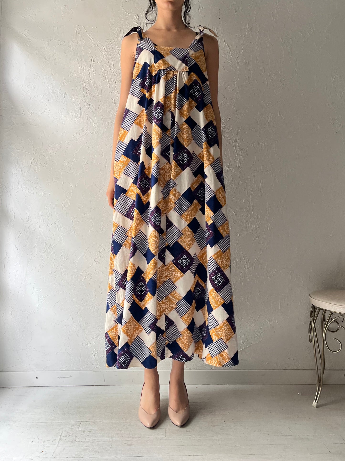 Vintage Handmade Patchwork Maxi Dress / Large
