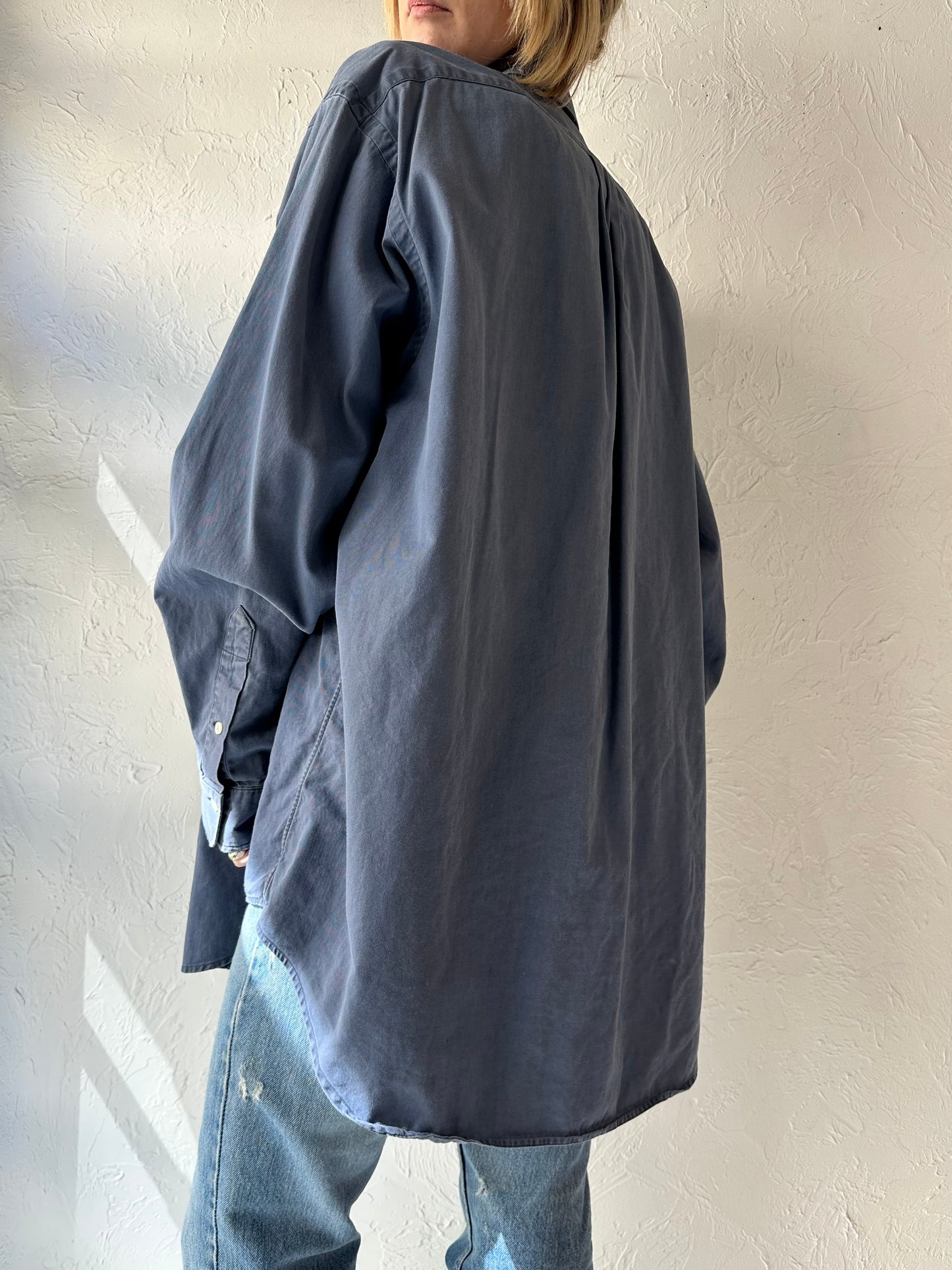 Vintage 'Ralph Lauren' Navy Blue Button Up Shirt / XL