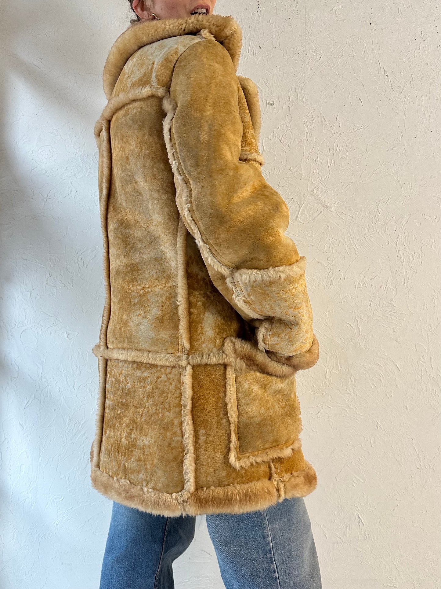 80s 'Boutique of Leathers' Leather Jacket with Faux Fur Lining / Large