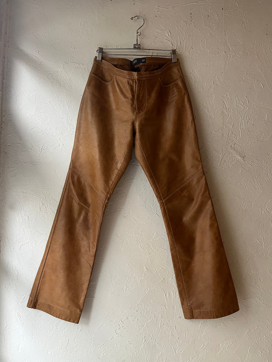 Y2k 'Gap' Boot Cut Leather Pants / 4