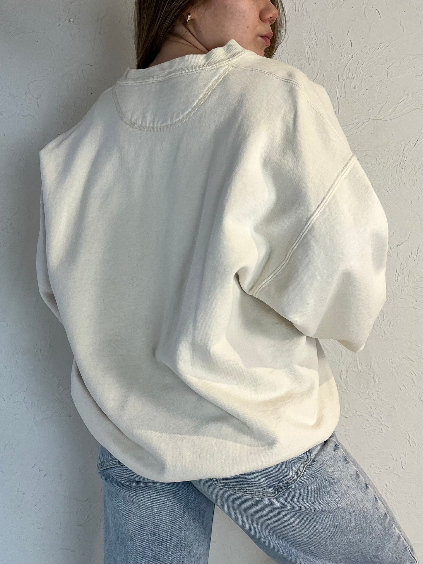 90s ‘JERZEES’ White British Airways Crew Neck Sweatshirt / XL