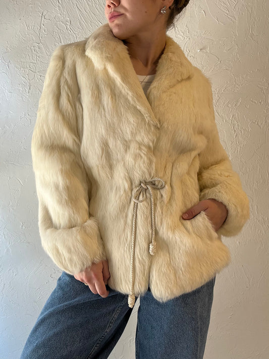 Vintage 'Jaques Aran' White Fur Jacket / Small