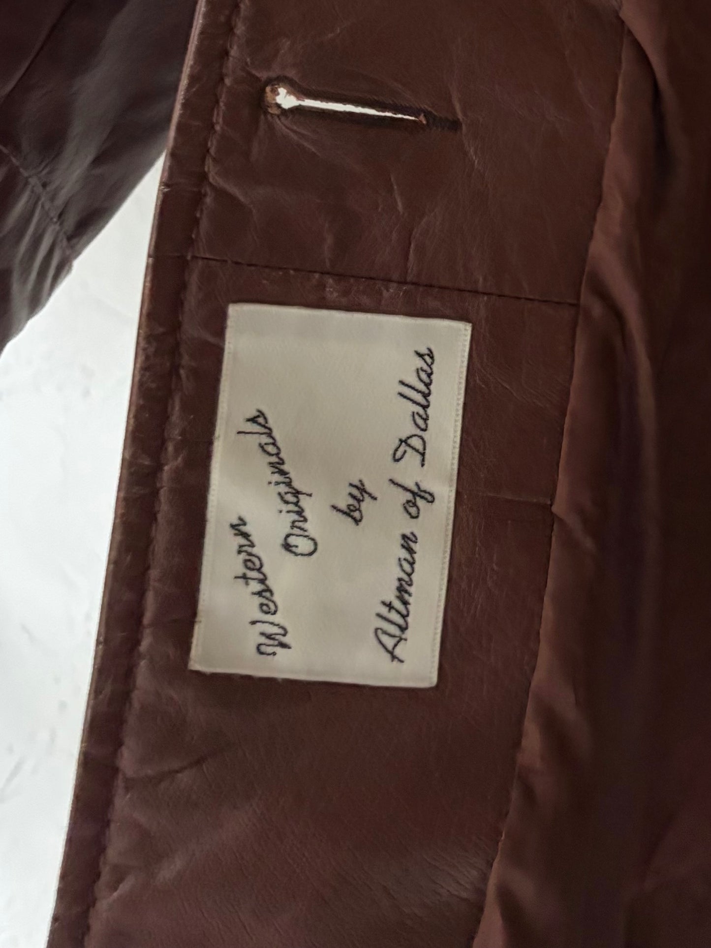 70s 'Western Originals' Brown Leather Jacket / Small