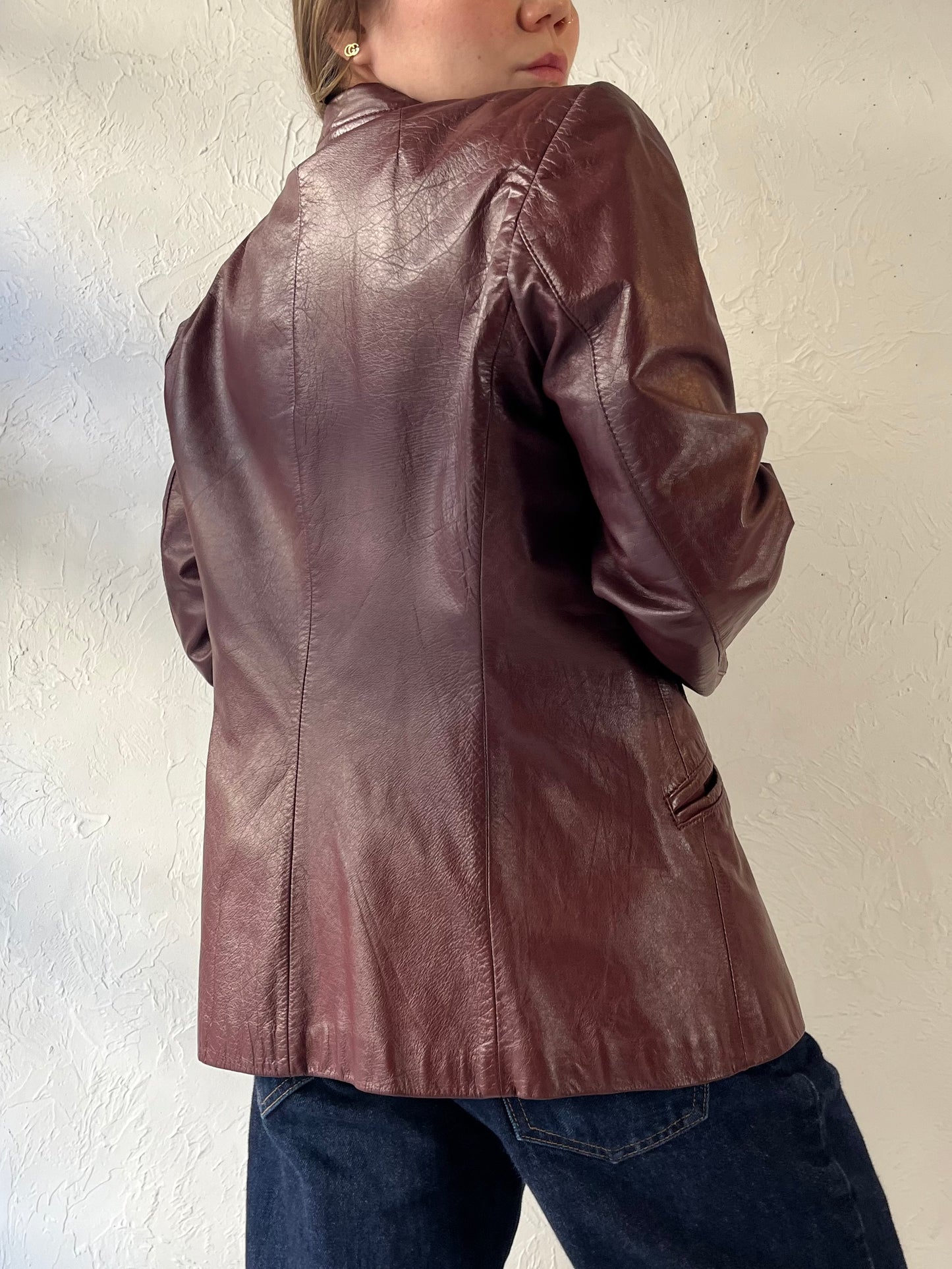 80s ‘Genuine Leather’ Brown Leather Jacket / Medium