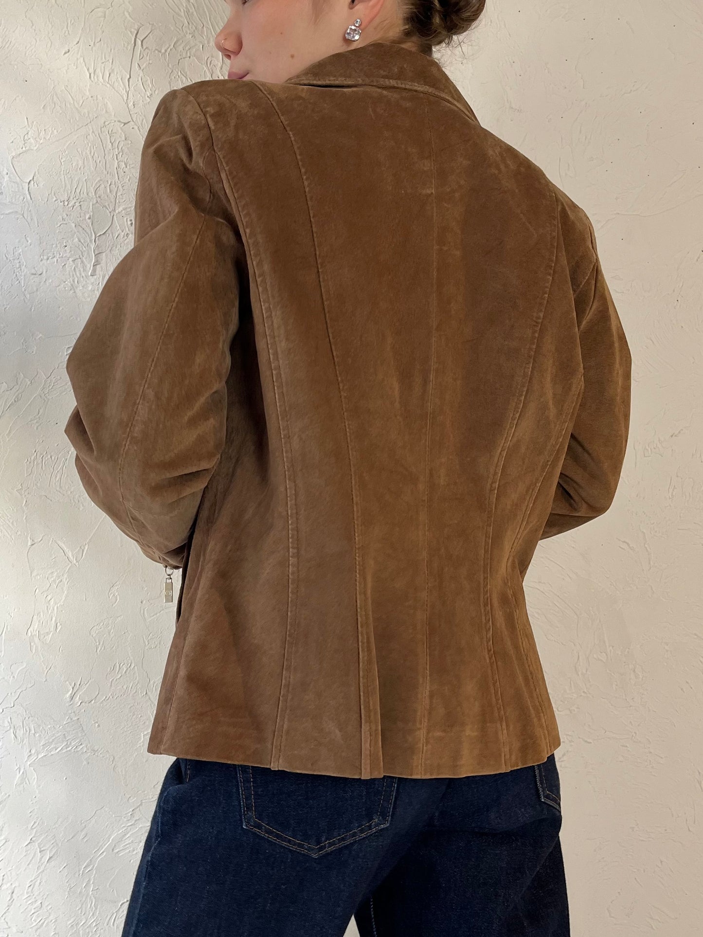 90s ‘Guillaume’ Brown Suede Jacket / Small