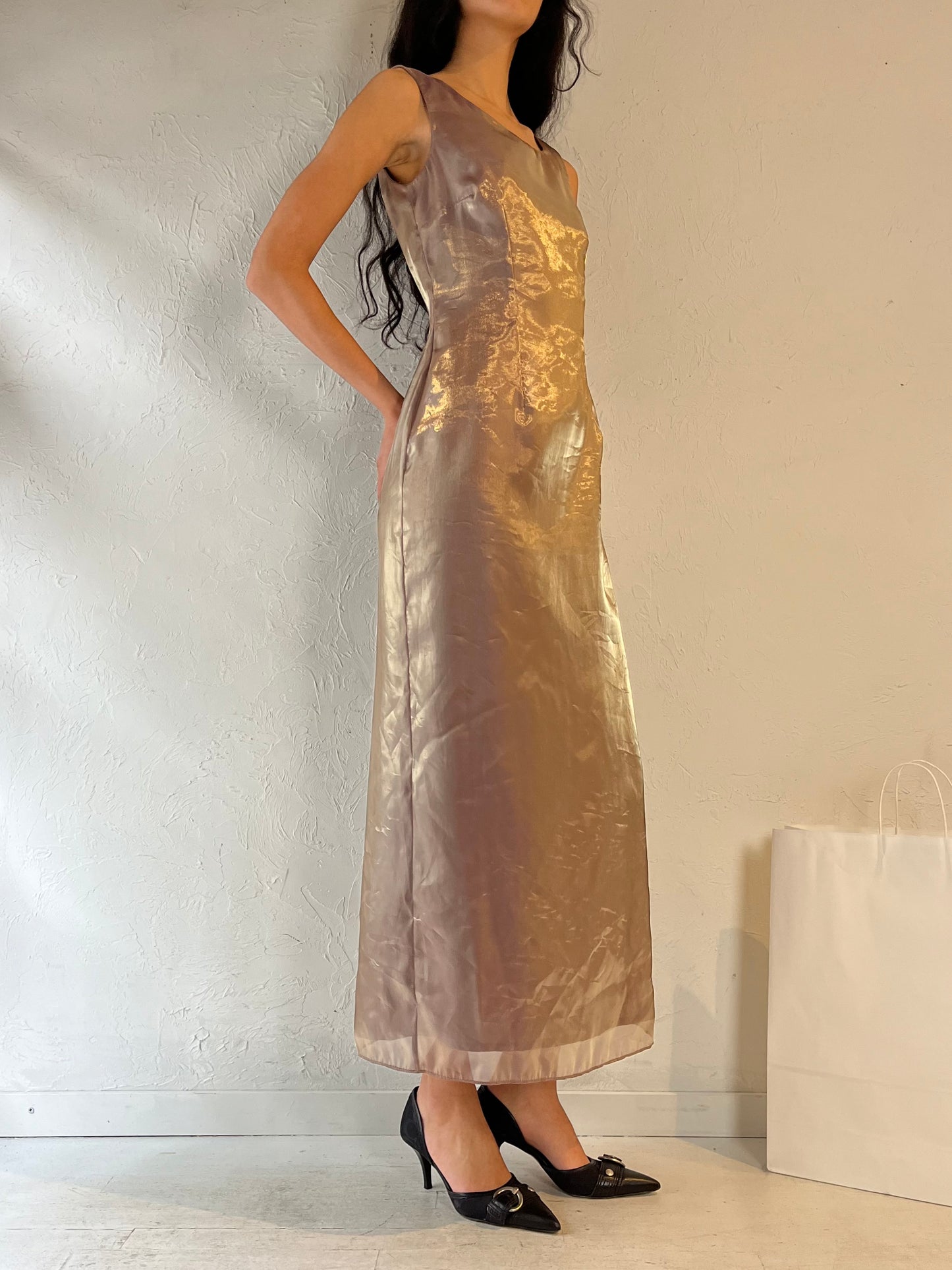 90s ‘Cartise’ Shiny Maxi Dress / Medium