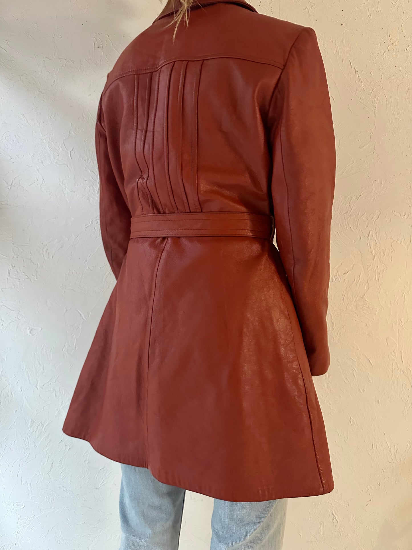 70s 'Sunshine' Burgundy Leather Jacket / Medium