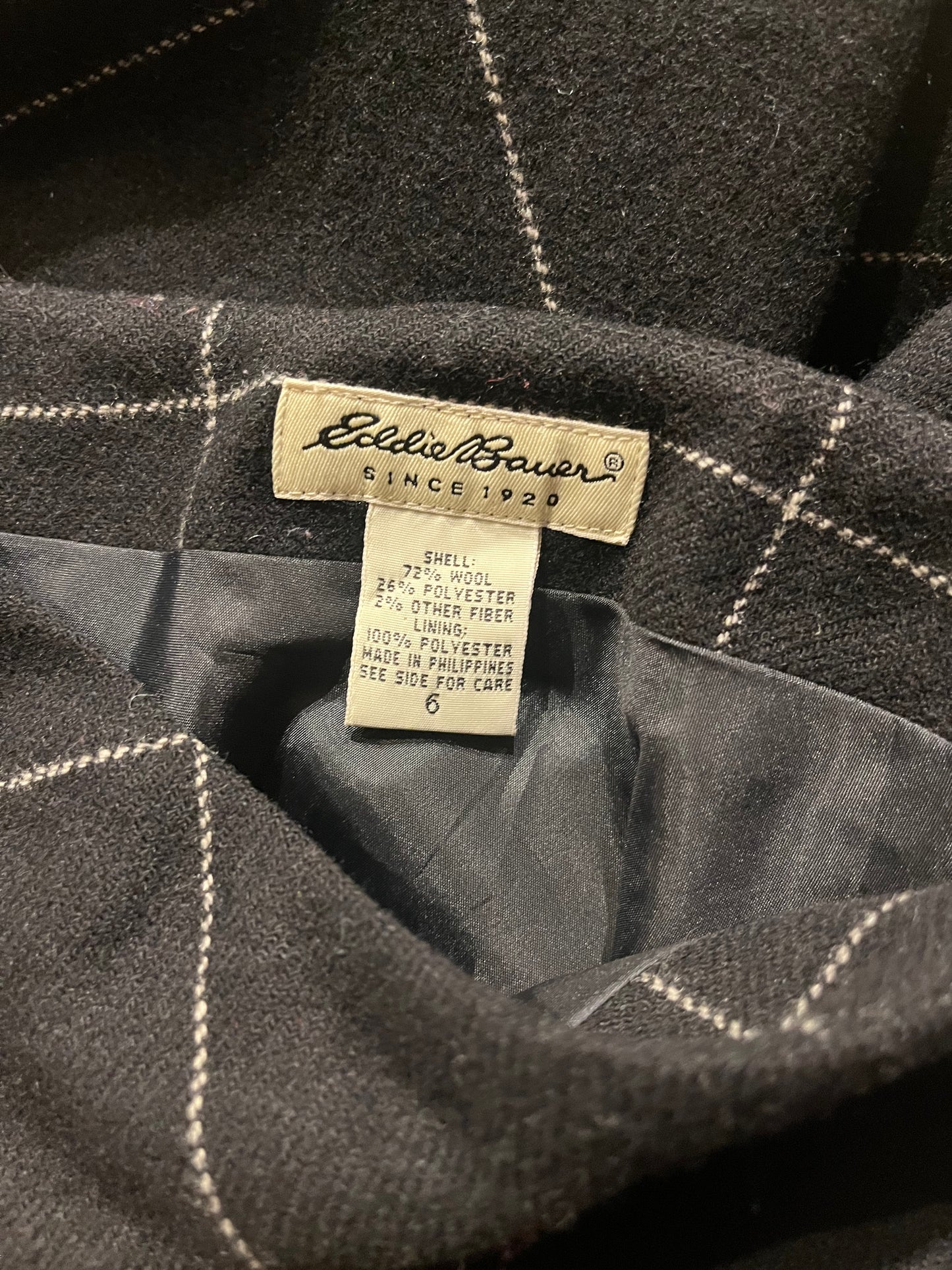 90s 'Eddie Bauer' Long Black Knit Skirt / Small