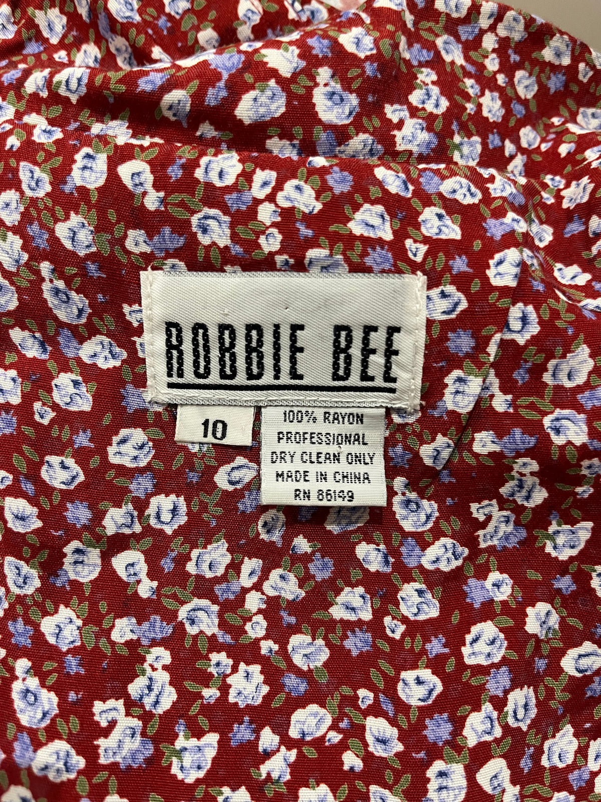 90s 'Robbie Bee' Red Floral Goth Grungecore Cottagecore Summer Maxi Dress / Medium
