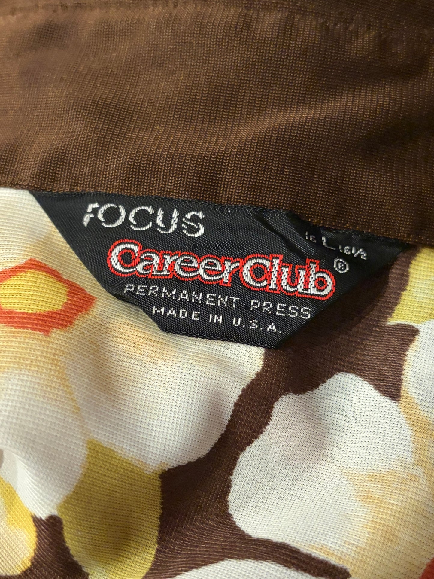 70s 'Career Club' Floral Western Shirt / Large