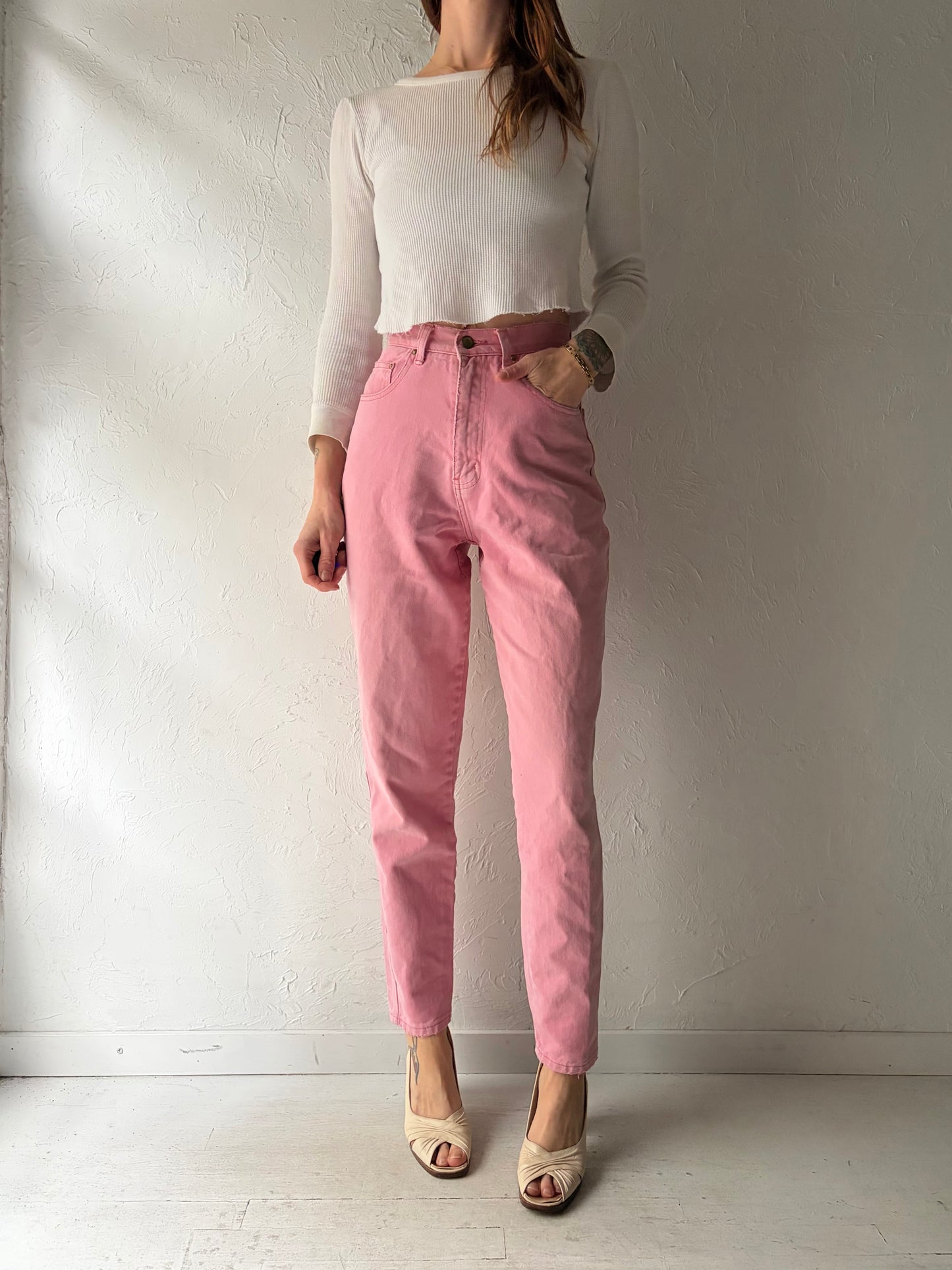 90s 'Lady Footlocker' Vintage Pink Mom Jeans / XS