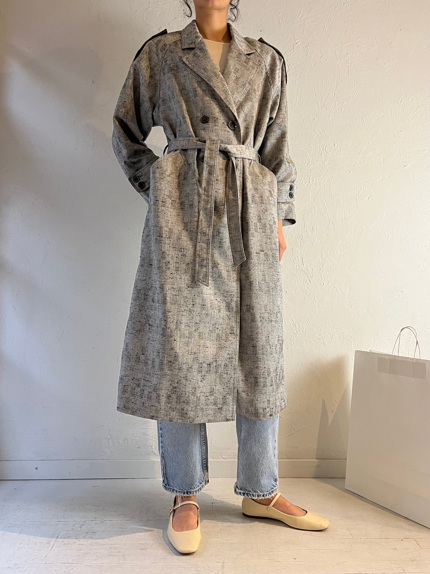 90s ‘Cyclone’ Gray Trench Coat / Medium