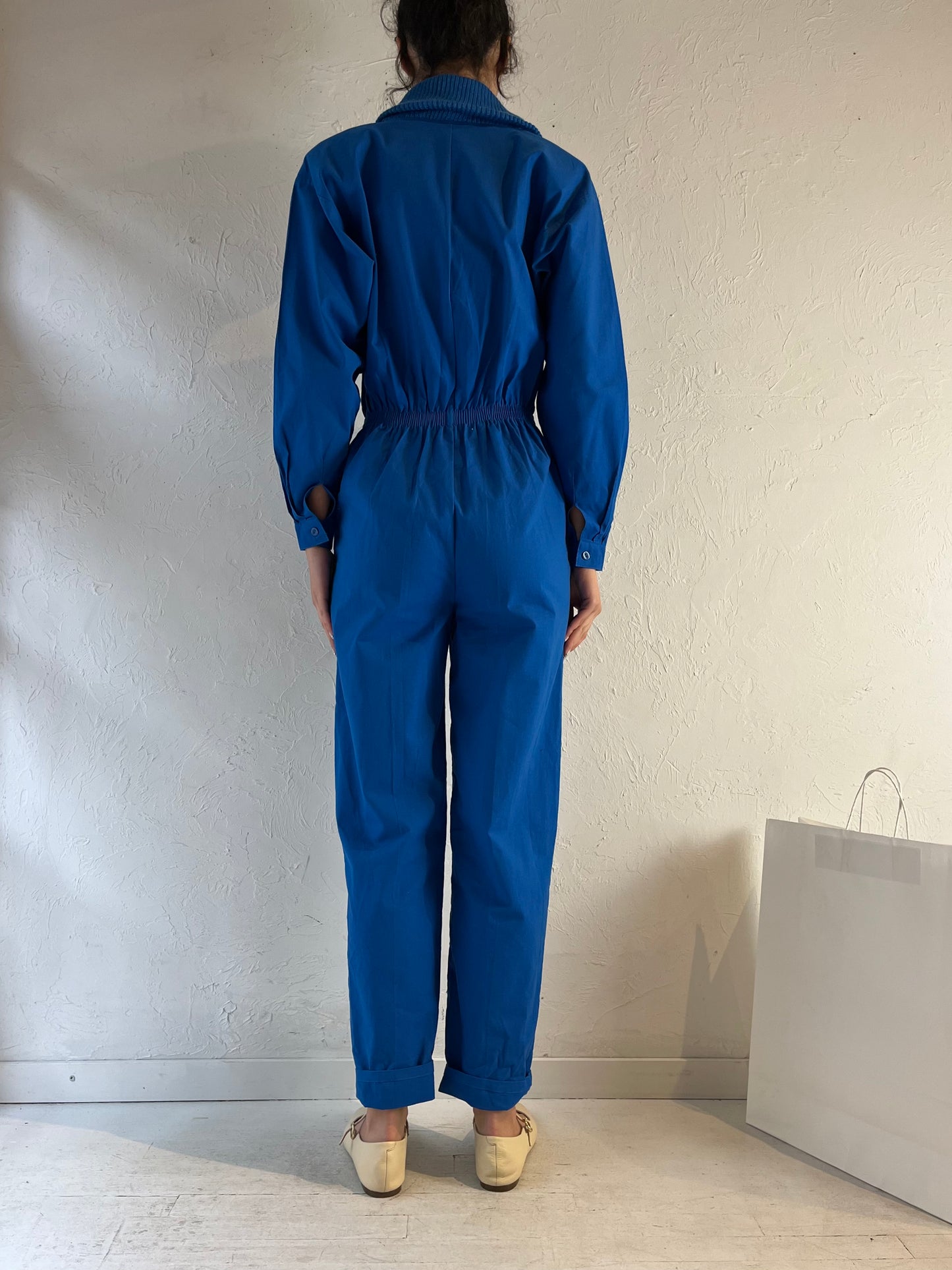 90s ‘California Casuals’ Dead Stock Blue Jumpsuit / Small