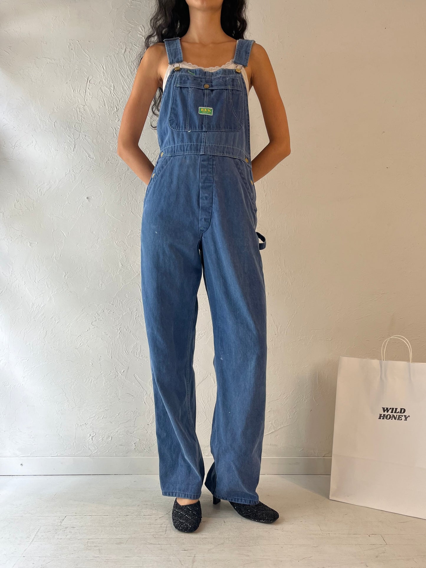 90s 'Fly' Denim Overalls / Small - Medium