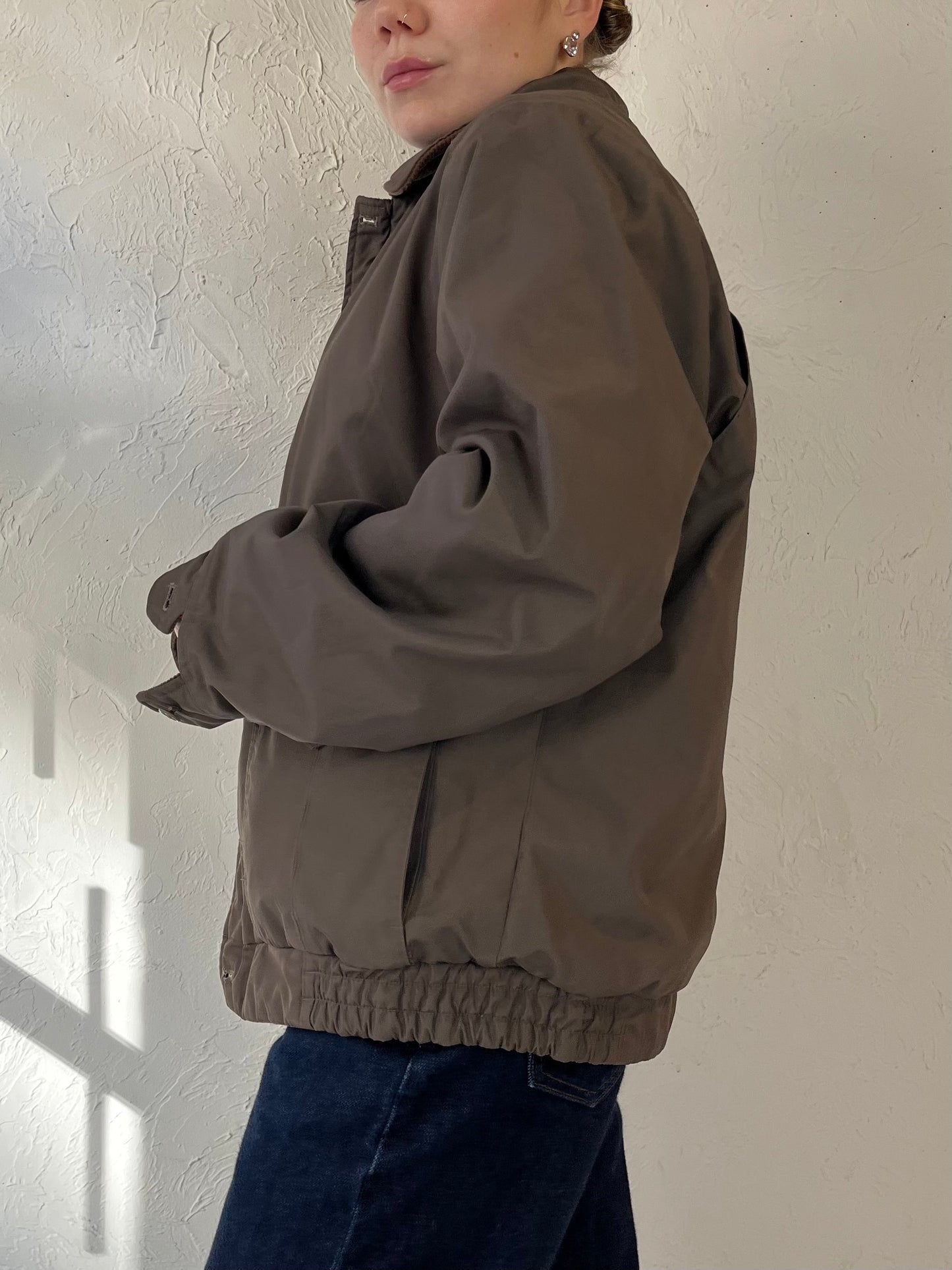 90s ‘Sport Crest’ Brown Corduroy Reversible Bomber / Medium