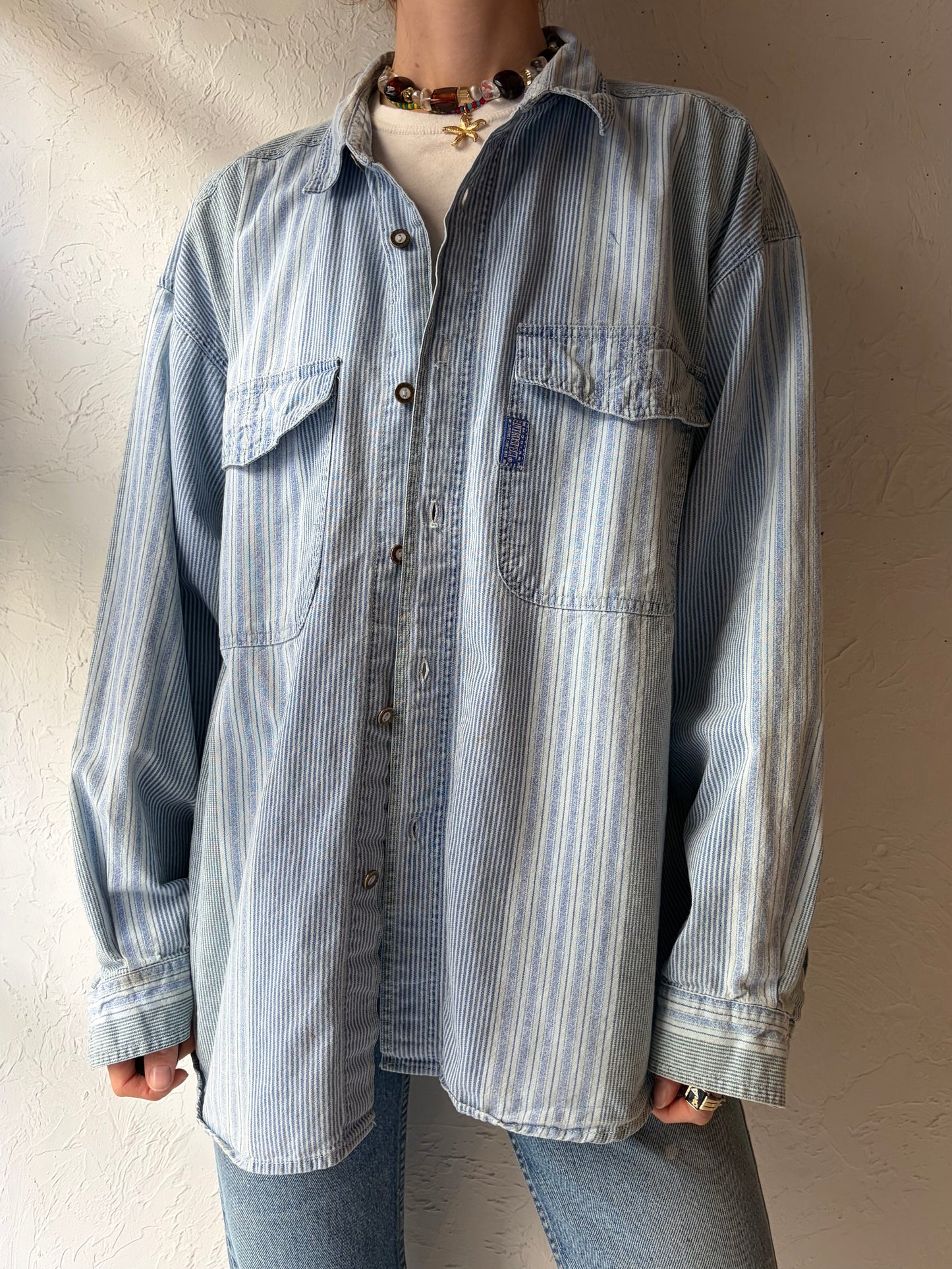90s ‘Introspect’ Denim Shirt / XL