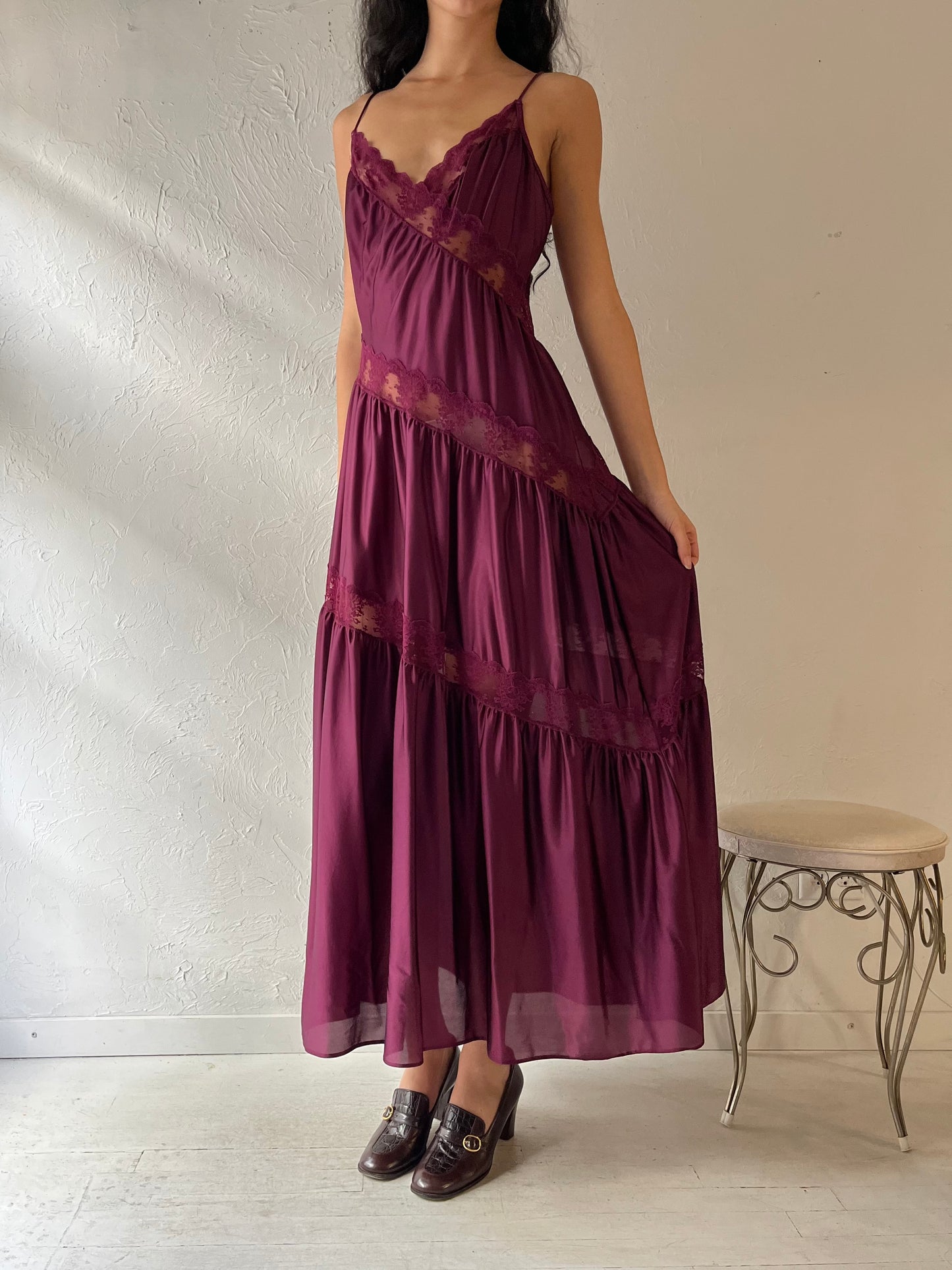 70s ‘Henson’ Burgundy Night Gown / Small