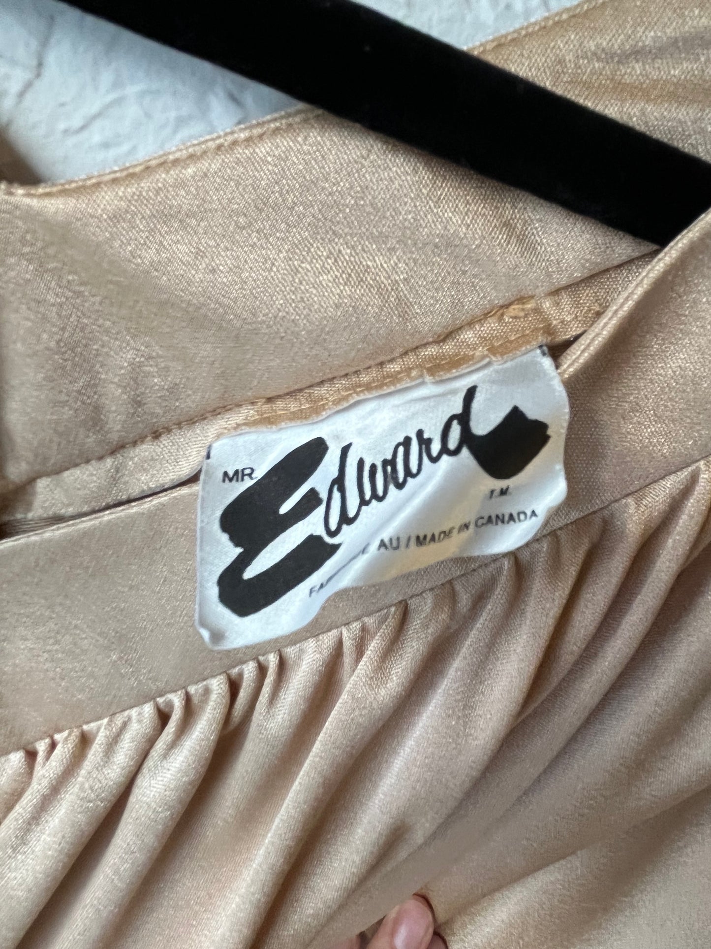 80s 'Mr. Edward' Beige Minimalist Classic Neutral Midi Dress / Vintage 1980s Normcore Summer Dress / Medium