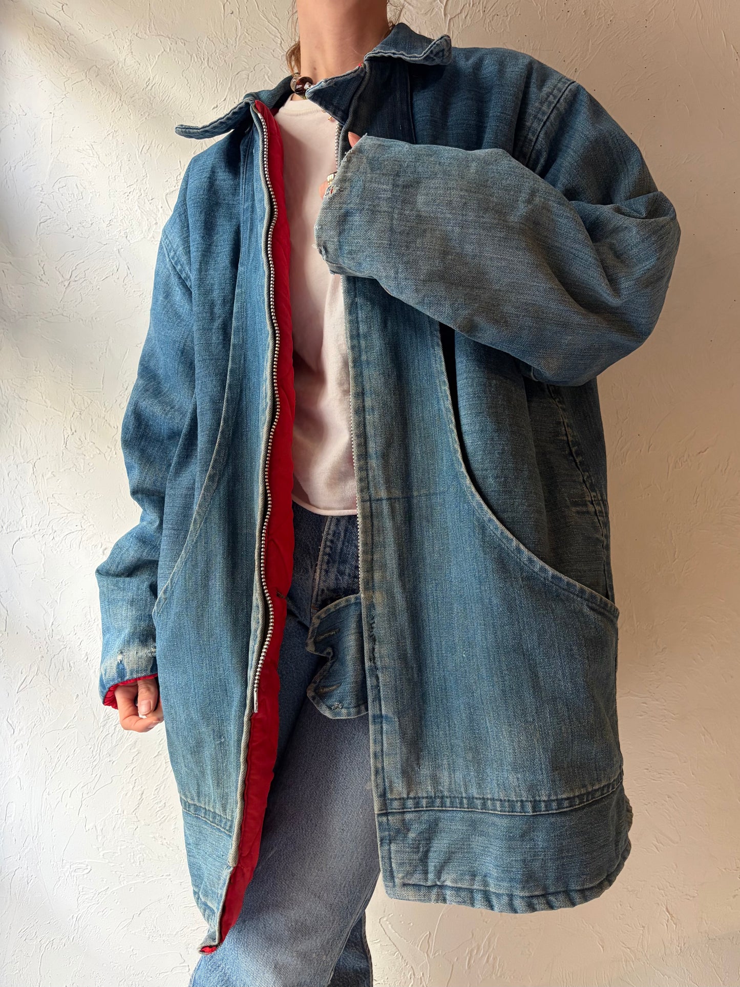 Vintage Denim Workwear Jacket / XL
