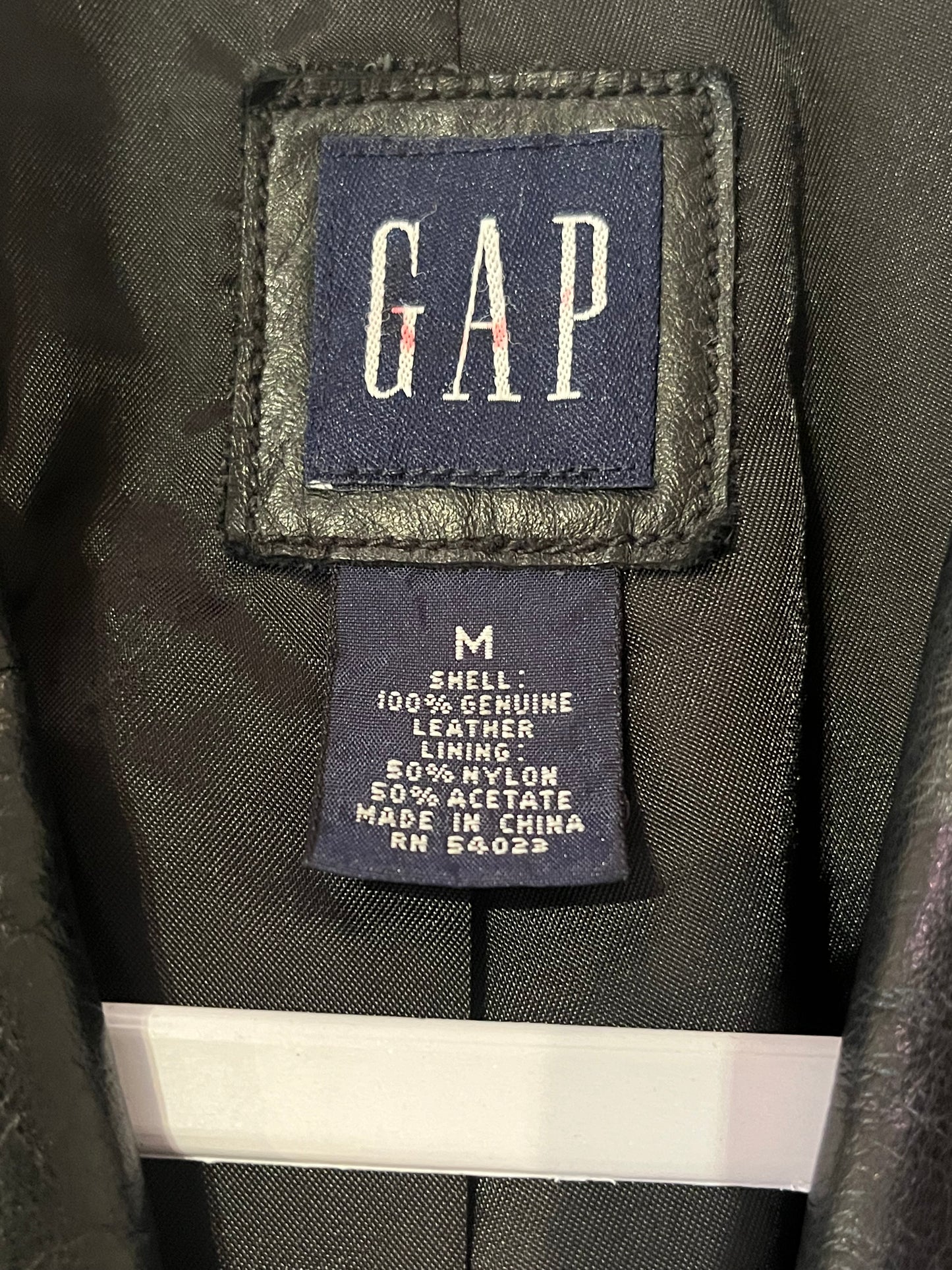 Y2k 'Gap' Black Leather Jacket / Medium