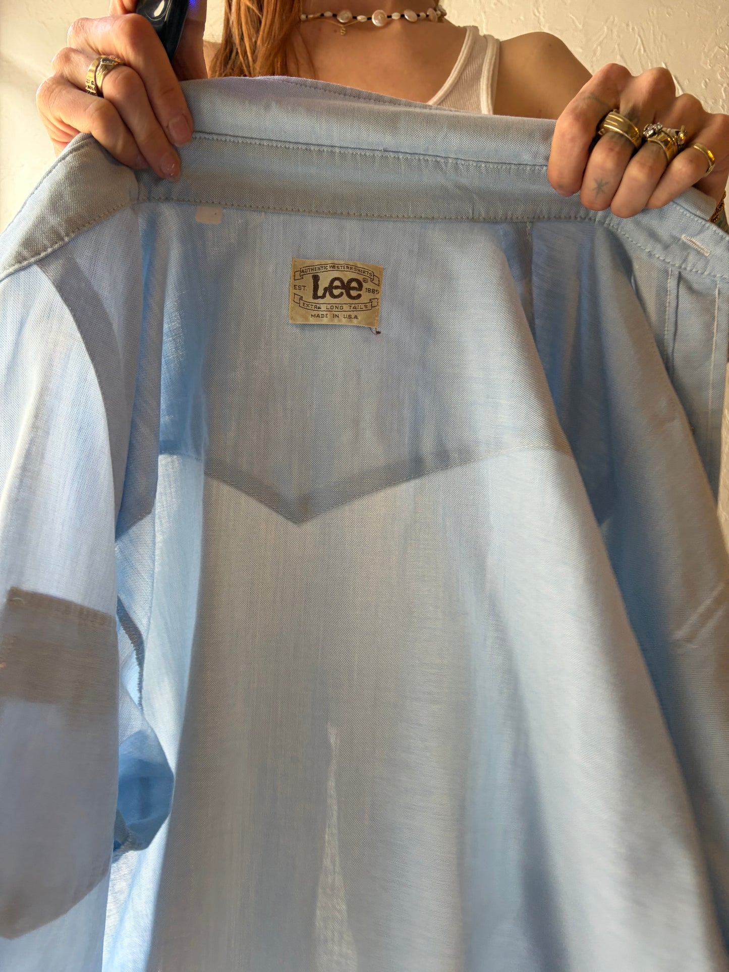 70s 'Lee' Vintage Western Pearl Snap Shirt / XL