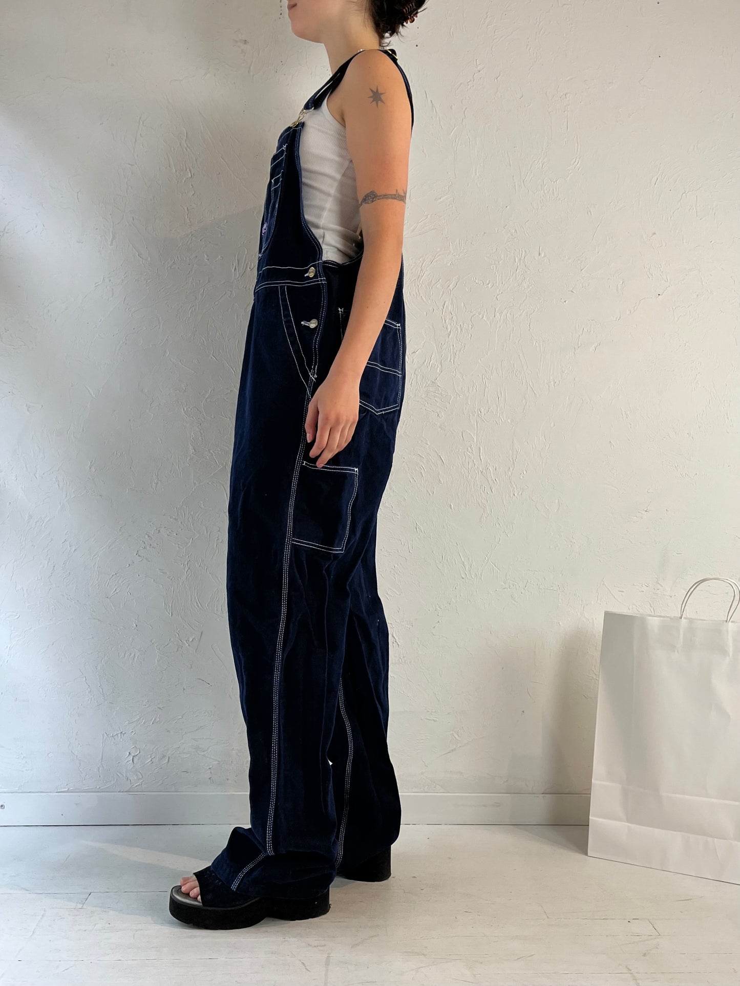 Vintage 'Big Smith' Dark Wash Denim Overalls / Large