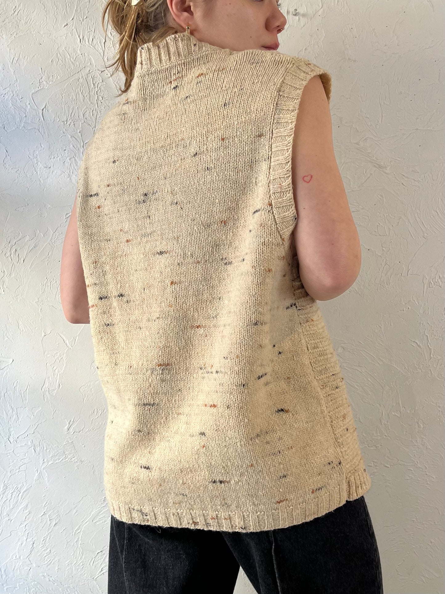 80s ‘JC Penny’ Beige Knit Union Made Vest / XL