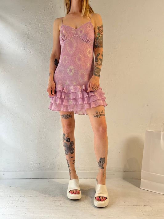 Y2K ‘La Vie En  Rose’ Floral Mini Slip Dress / Large