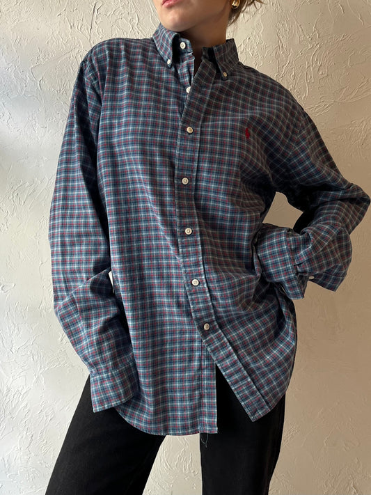 Y2K ‘Ralph Lauren’ Blue Plaid Shirt / Medium