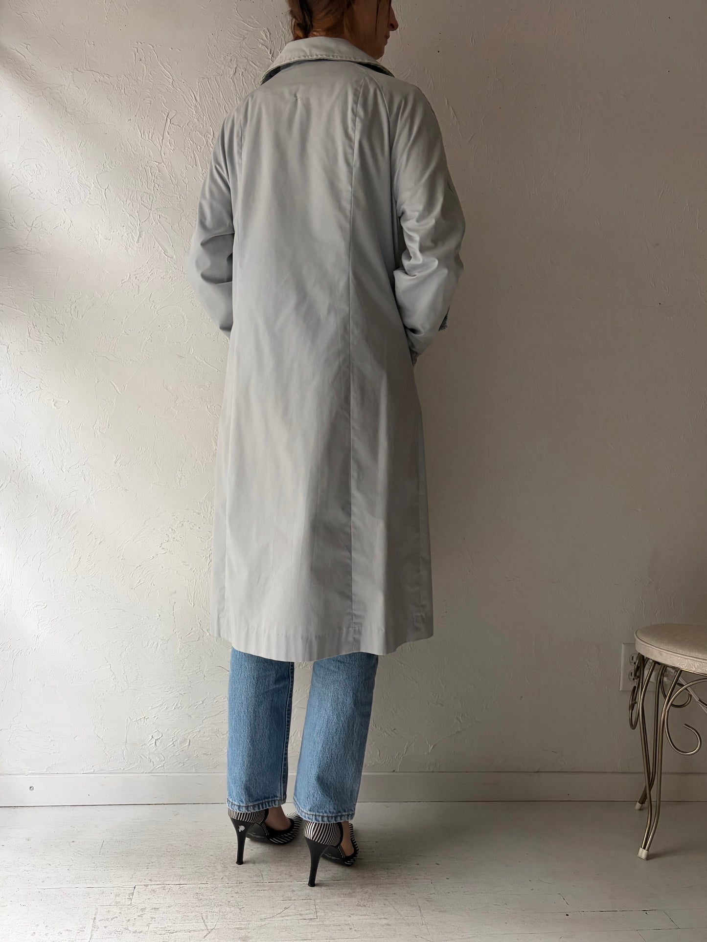 80s 'Niccolini' Grey Trench Coat / Small