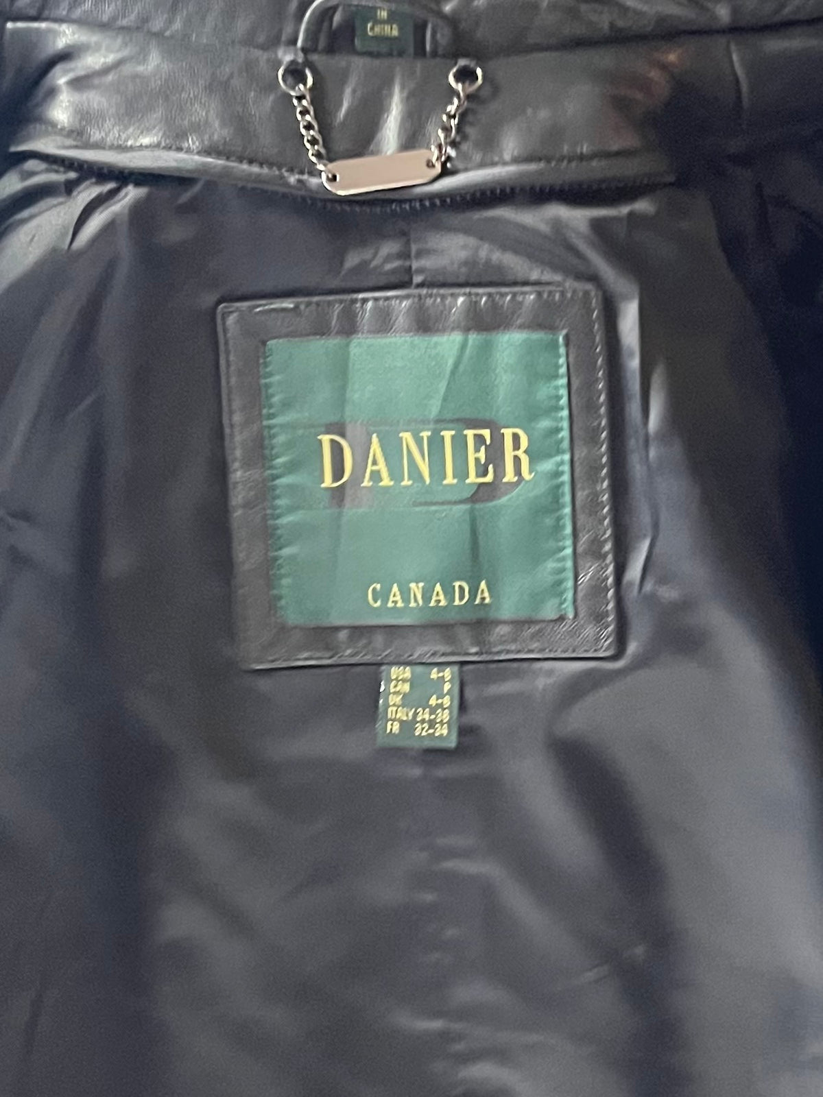 90s ‘Danier’ Black Leather Oversized Car Coat Minimalist Grunge Moto Jacket / Small