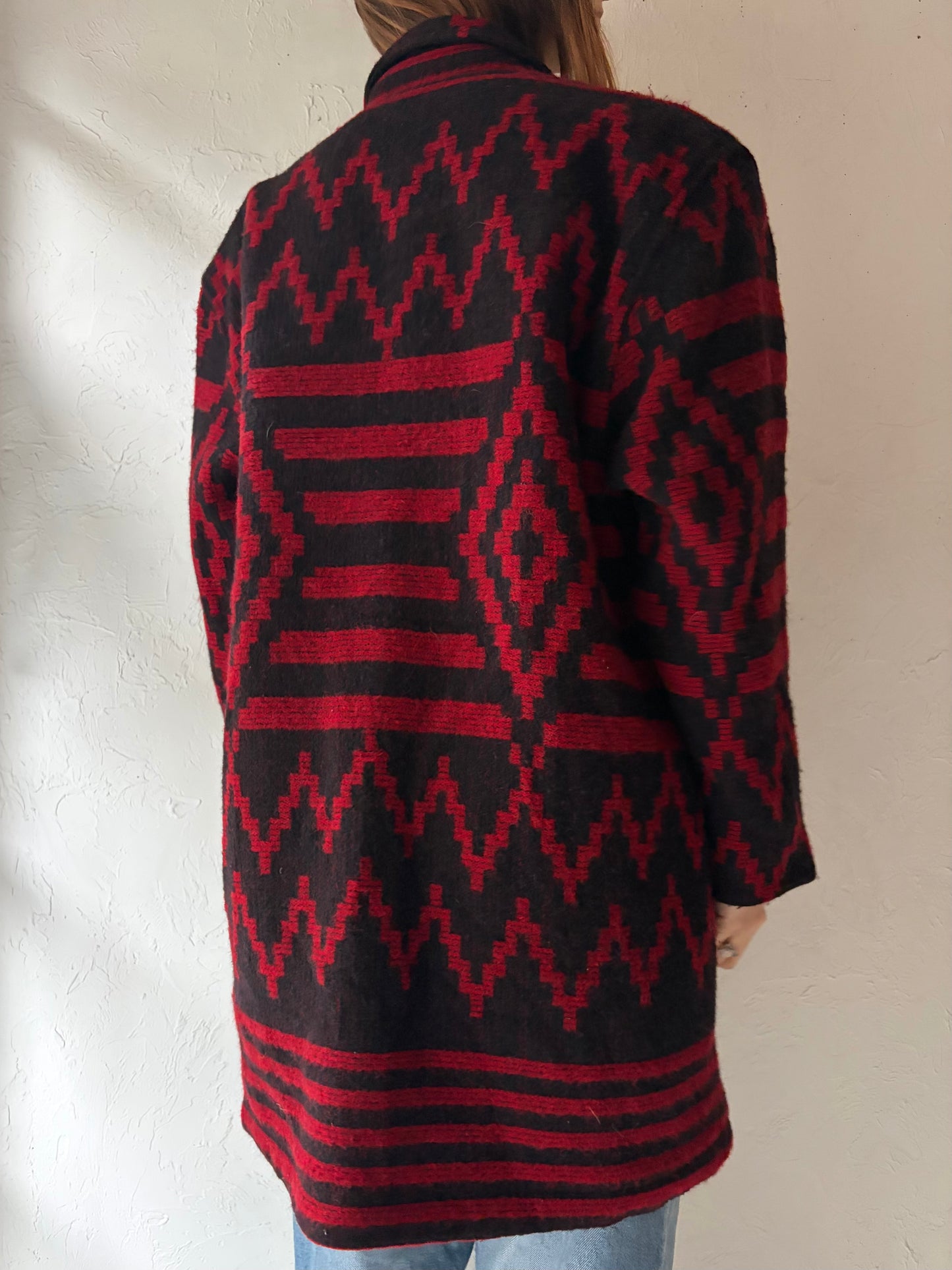 Vintage 'Woolrich' Red Aztec Jacket / Medium