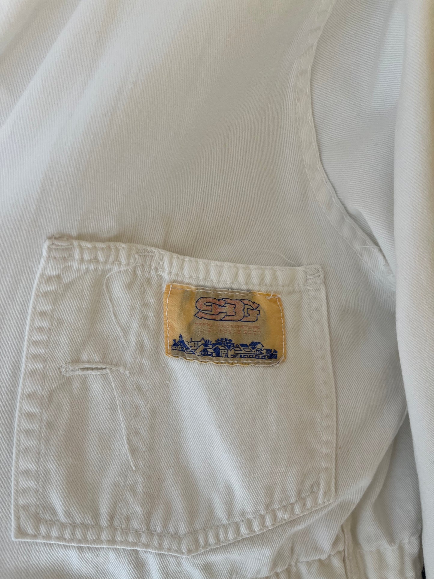 80s 'SBG' White Denim Workwear Coveralls / XLarge