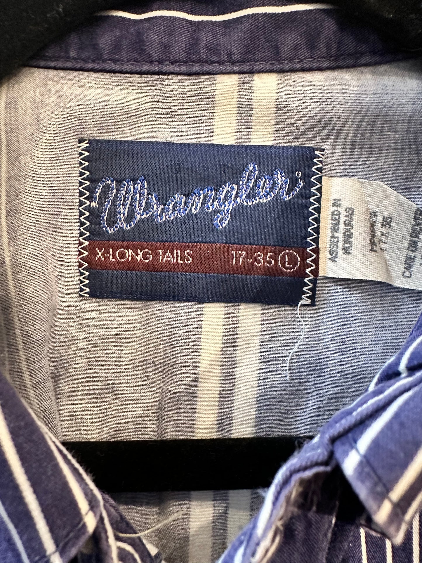 Vintage 'Wrangler' Striped Button Up Western Shirt / Large