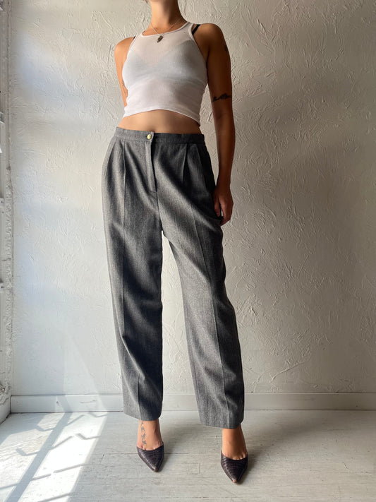 90s 'Haberdashery' Grey Minimalist Academia Preppy Office Wear Pants Trousers / Medium