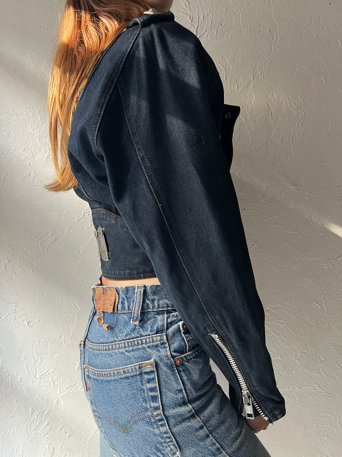 Vintage 90s 'Parasuco' Cropped Denim Jacket / Small