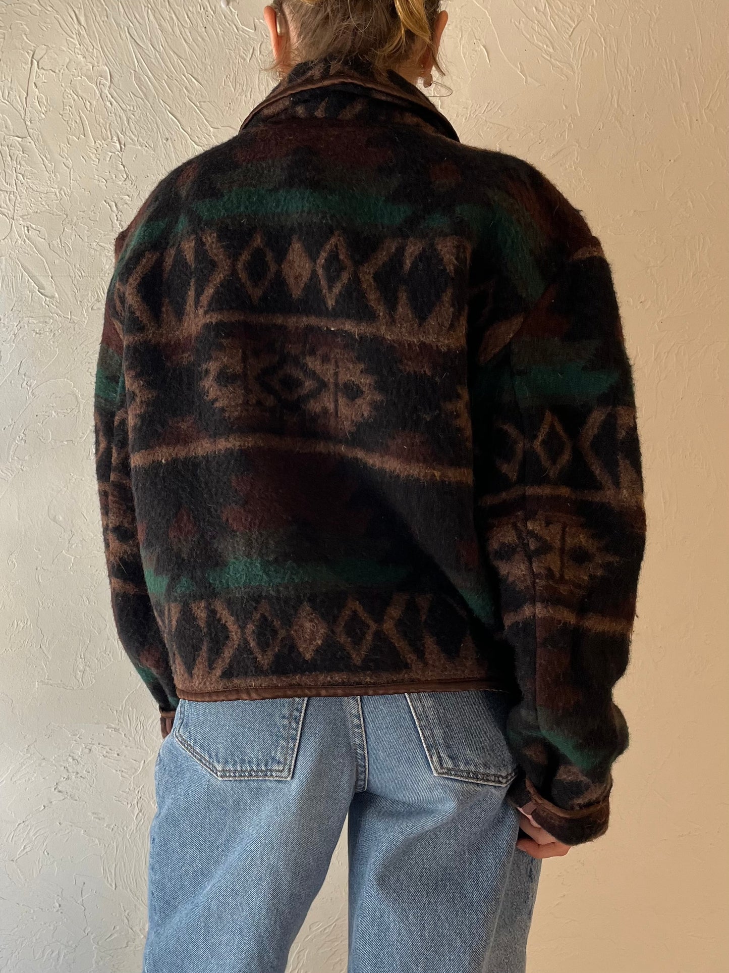 90s 'Christopher & Banks' Wool Blend Felt Jacket / Medium