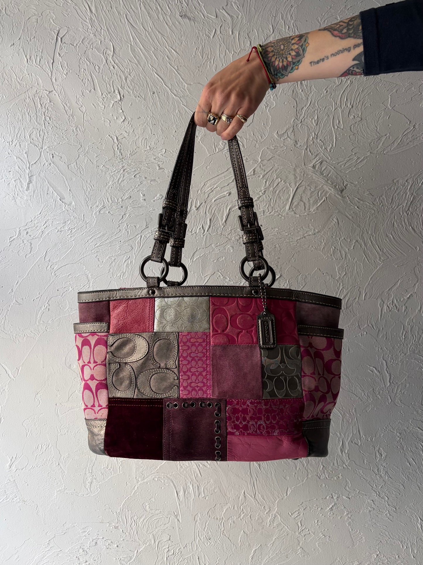 Y2k 'Coach F12664' Pink Patchwork Purse