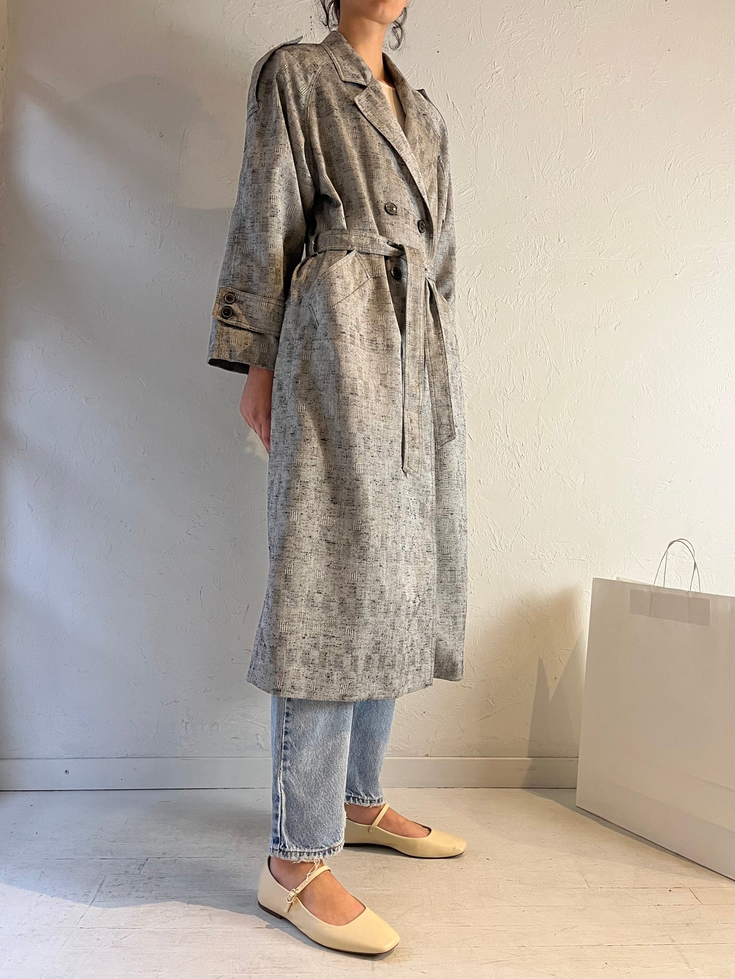 90s ‘Cyclone’ Gray Trench Coat / Medium