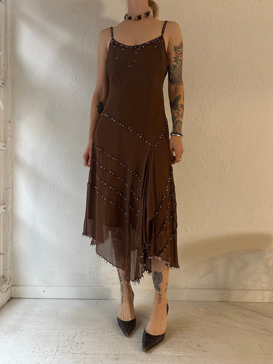 Y2K ‘Mixit’ Brown Silk Dress / Medium